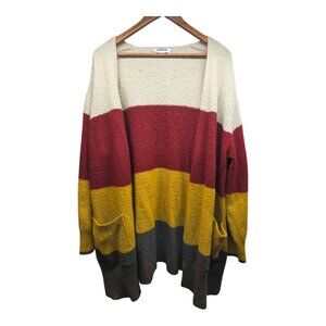 Jordache Multicolored Oversized Long Sleeve Cardigan